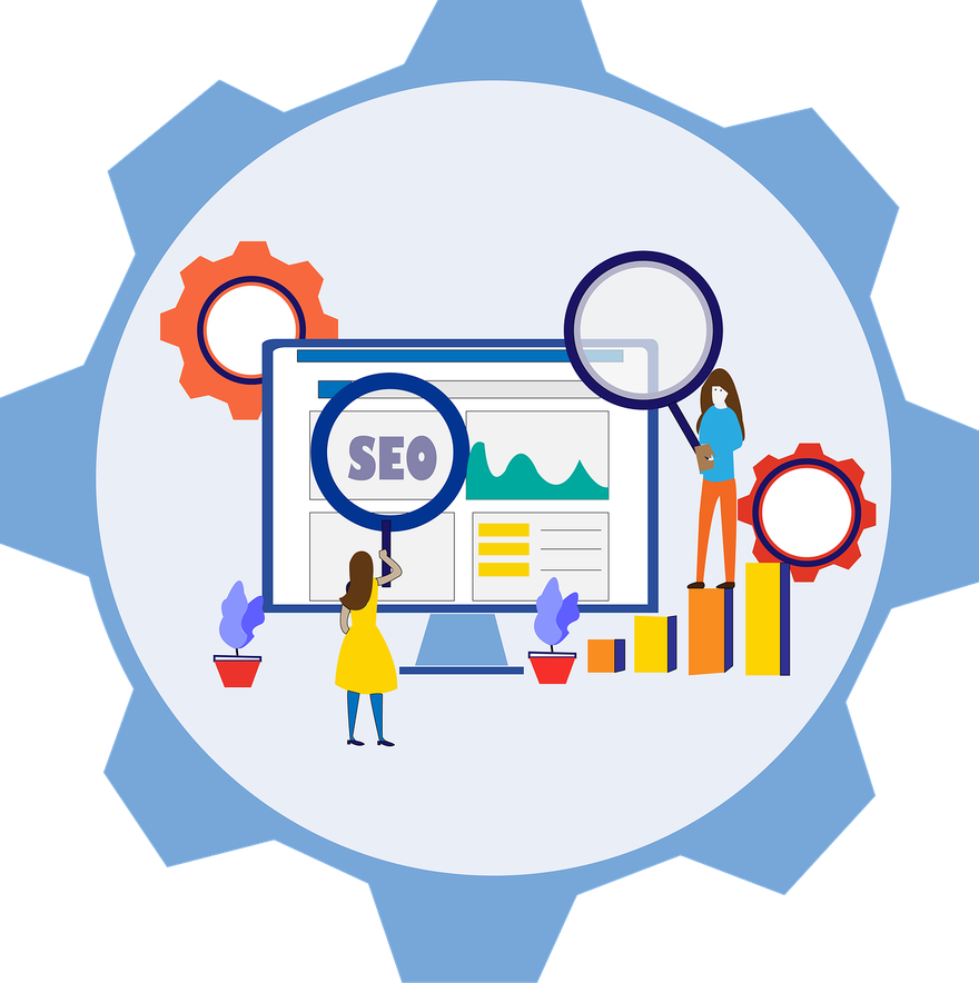 SEO 行銷與數據分析插畫——搜尋、數據、成長